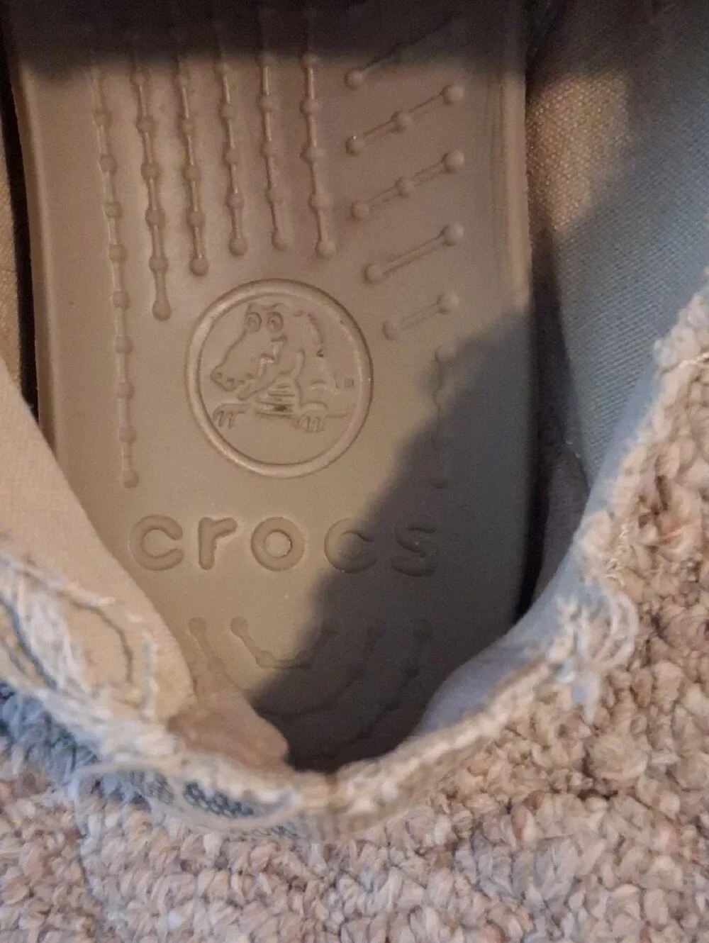 CROCS Men's Beige Canvas Slip-On Loafers